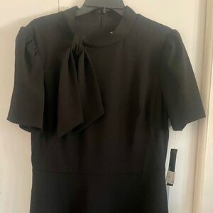 Maddy London A length dress with puffy sleeves and mock tie neck size 14